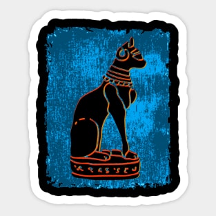 Bastet Cat - BLACK/ORANGE/BLUE Sticker